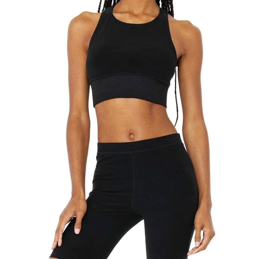 ALO Yoga ALOSOFT Serenity Black Sports Bra XS